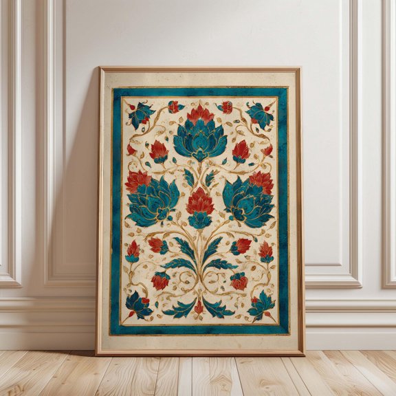 Ottoman Turkish Floral Pattern Wall Art Decor Unframed Paper Print