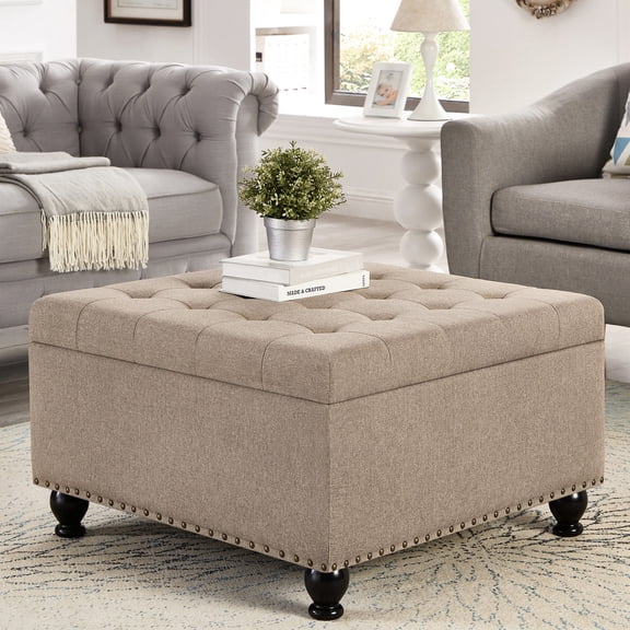 Ottoman with Powerful Storage and Comfortable Footrest / Enhances Living Space Comfort