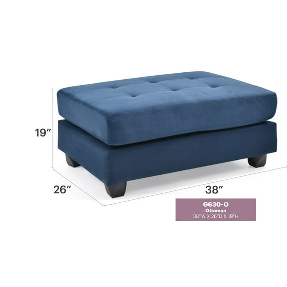 Ottomans With Storage, Stylish Contemporary Navy Blue Ottoman, Navy Blue Large Ottomans,Microfiber Living Room Ottomans, Furniture Primary Living Space Ottomans Stylish Contemporary Navy Blue Ottoman