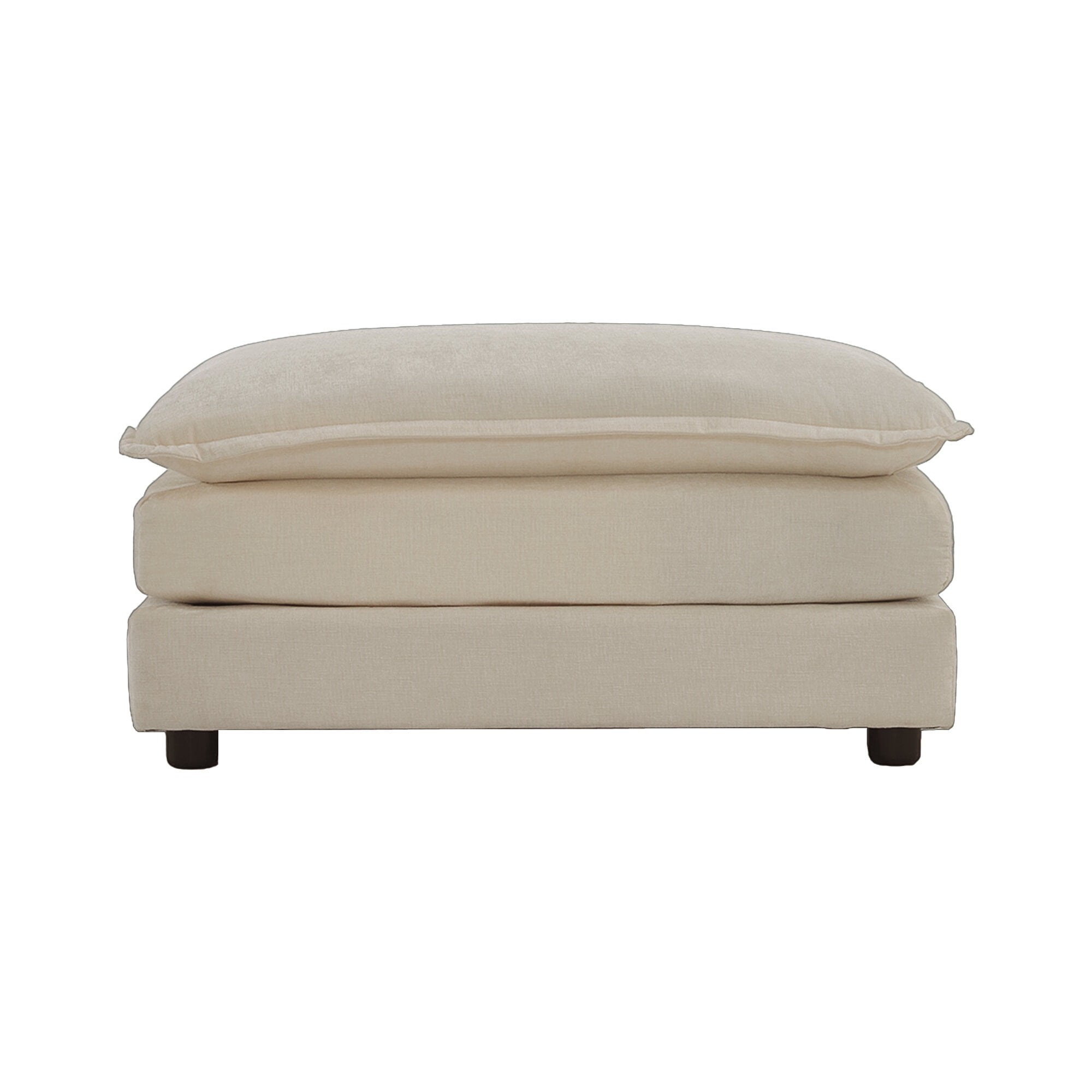 Ottomans With Storage Chenille Fabric Ottomans Footrest to Combine with 2 Seater Sofa, 3 Seater Sofa and 4 Seater Sofa, Beige,Large Ottomans