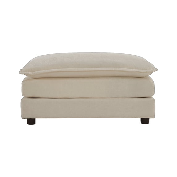 Ottomans With Storage Chenille Fabric Ottomans Footrest to Combine with 2 Seater Sofa, 3 Seater Sofa and 4 Seater Sofa, Beige,Large Ottomans
