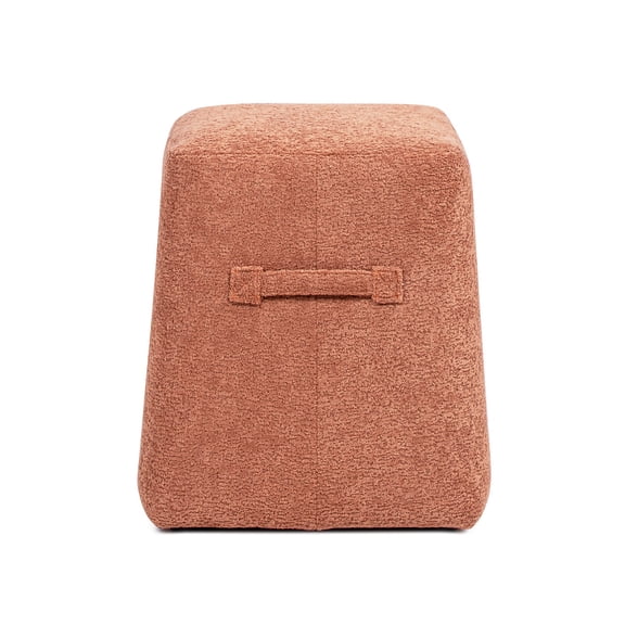 Ottomans With Storage Clyde 14" Tapered Square Upholstered Ottoman, Spice Orange,Living Room Ottomans