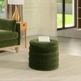 thumbnail image 1 of Ottomans With Storage Fuji 19" Oversized Round Storage Ottoman(Not Include Sofa), Olive Green Performance Velvet,Large Ottomans, 1 of 6