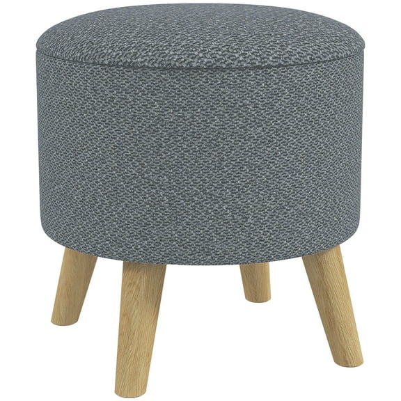 Ottomans With Storage HOMCOM Storage Ottoman, Round Stool Chair with Cushioned Top, Gray,Large Ottomans