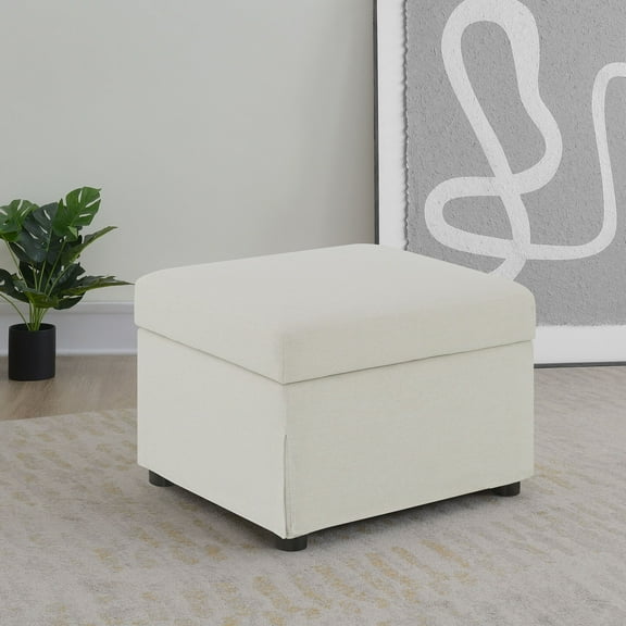 Ottomans With Storage Merced Beige Upholstered Hydraulic Lift Top Storage Ottoman,Large Ottomans
