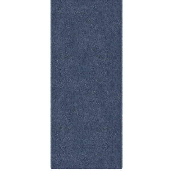 Ottomanson 2'7" x 5' Non-Slip Area Rug for Living Room Stain-Resistant Custom Size Carpet, Blue