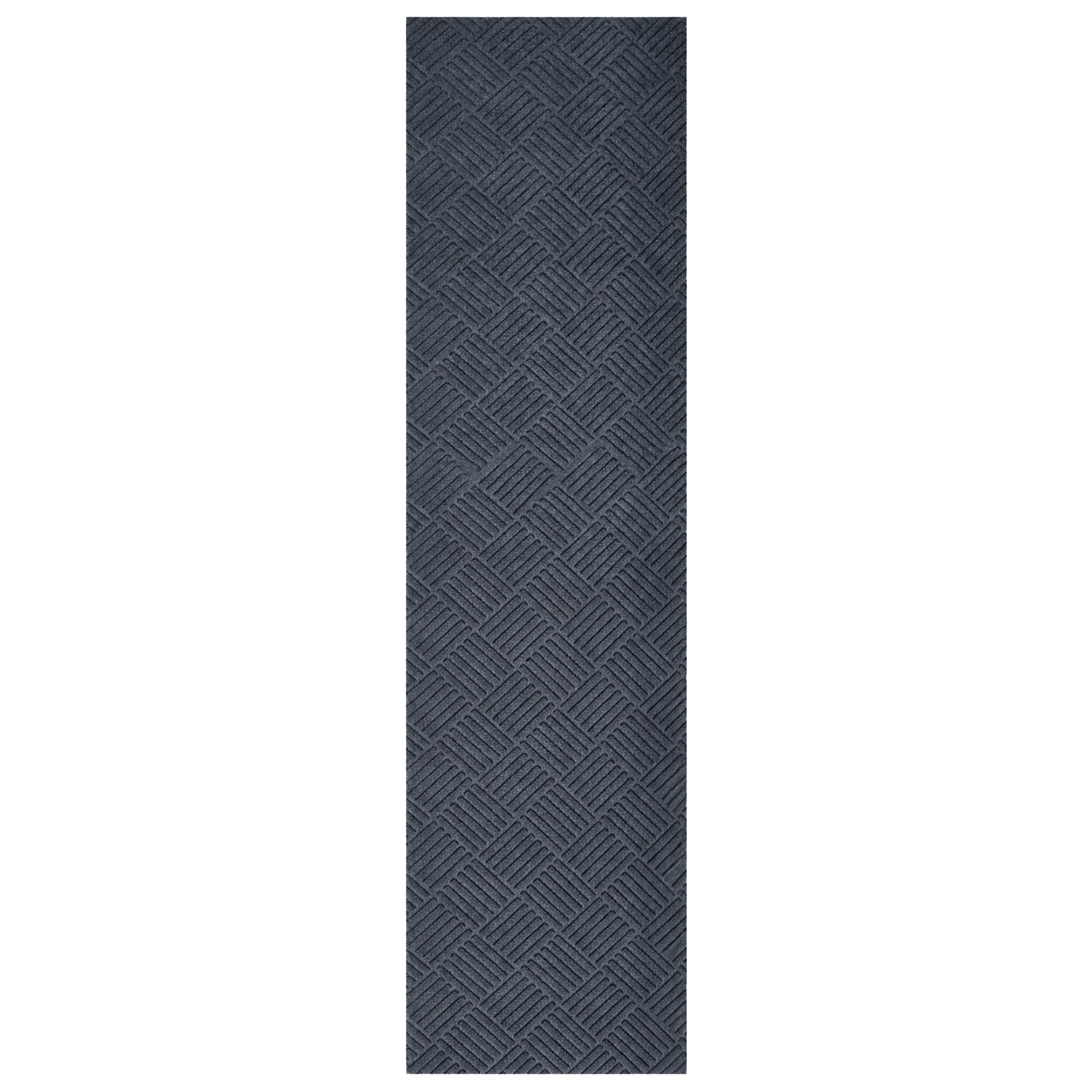 Ottomanson 2'7" x 41' Heavy Duty Non-Slip Hallway Runner Rug, Waterproof Commercial Floor Mat, Dark Gray