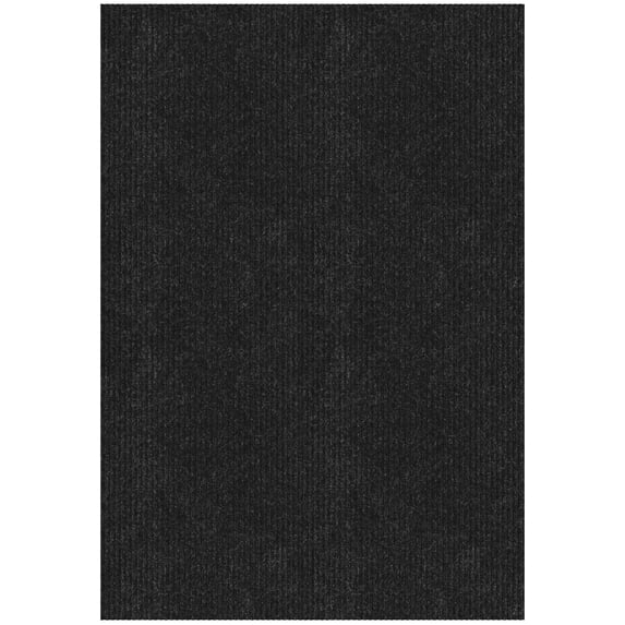 Ottomanson 2'7" x 5' Non-Slip Entryway Rug, Waterproof Front Door Mat, Dirt Trapper, Low Profile, Black