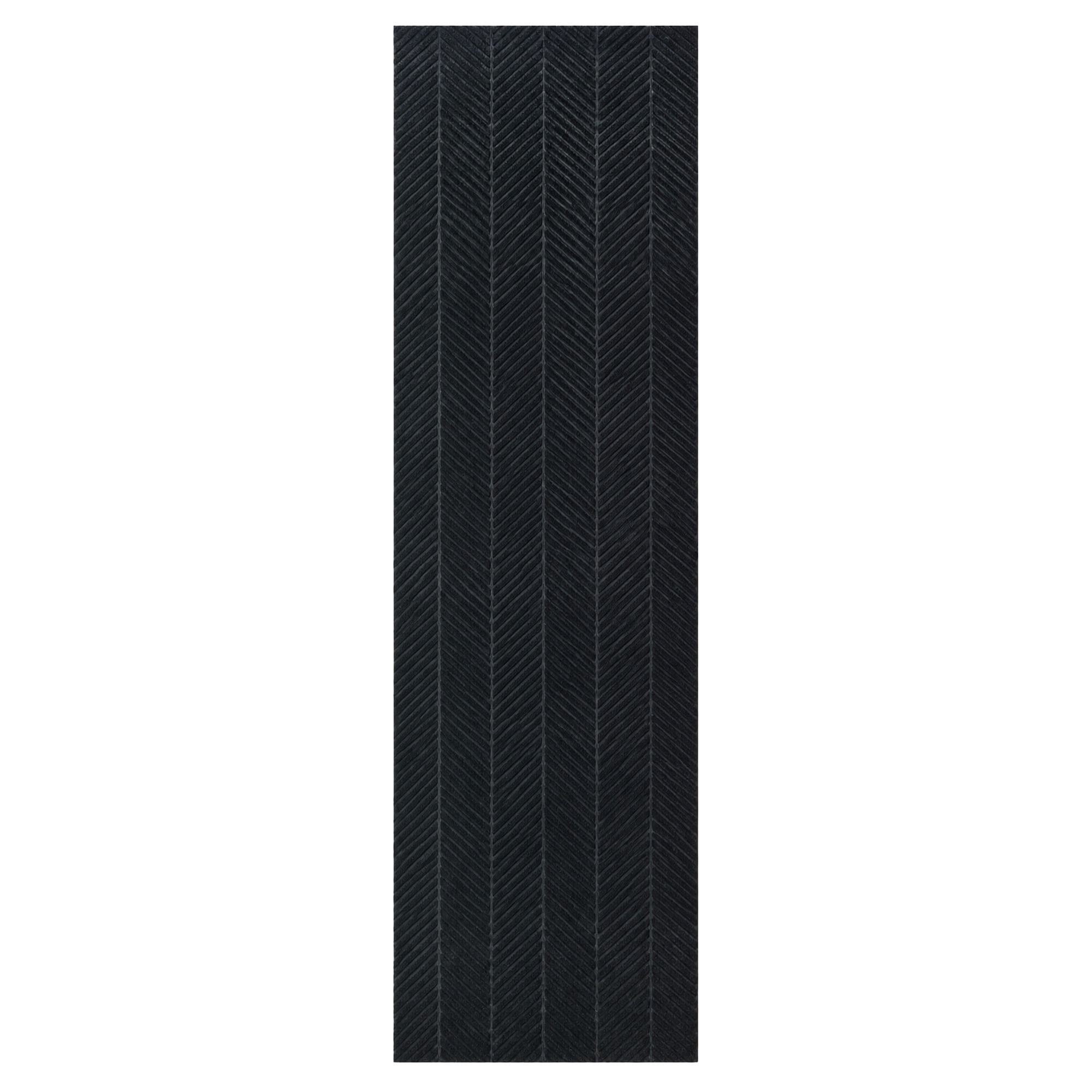 Ottomanson 2'7" x 7' Heavy Duty Non-Slip Runner Rug for Hallway, Waterproof Commercial Floor Mat, Black