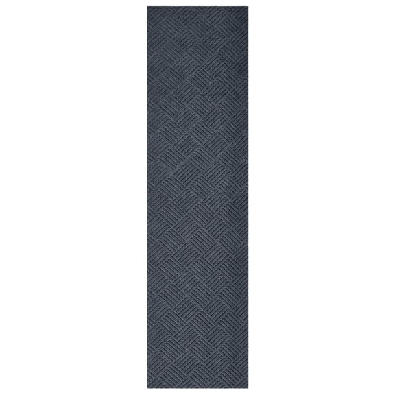 Ottomanson 2' x 5' Heavy Duty Non-Slip Runner Rug for Hallway, Waterproof Commercial Floor Mat, Anthracite