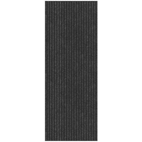 Ottomanson 2' x 6' Non-Slip Runner Rug for Hallway, Waterproof Entryway Floor Mat, Dirt Trapper, Black