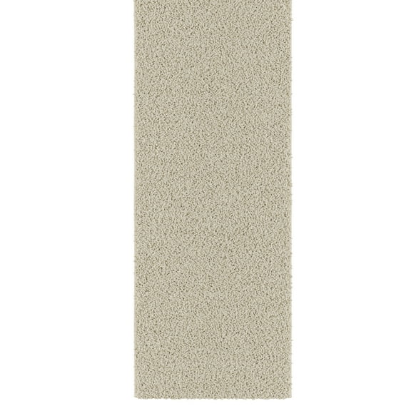 Ottomanson 2x11 Non-Slip Shag Runner Rug Plush Carpet for Bedrooms & Hallways, 2' x 11', Cream