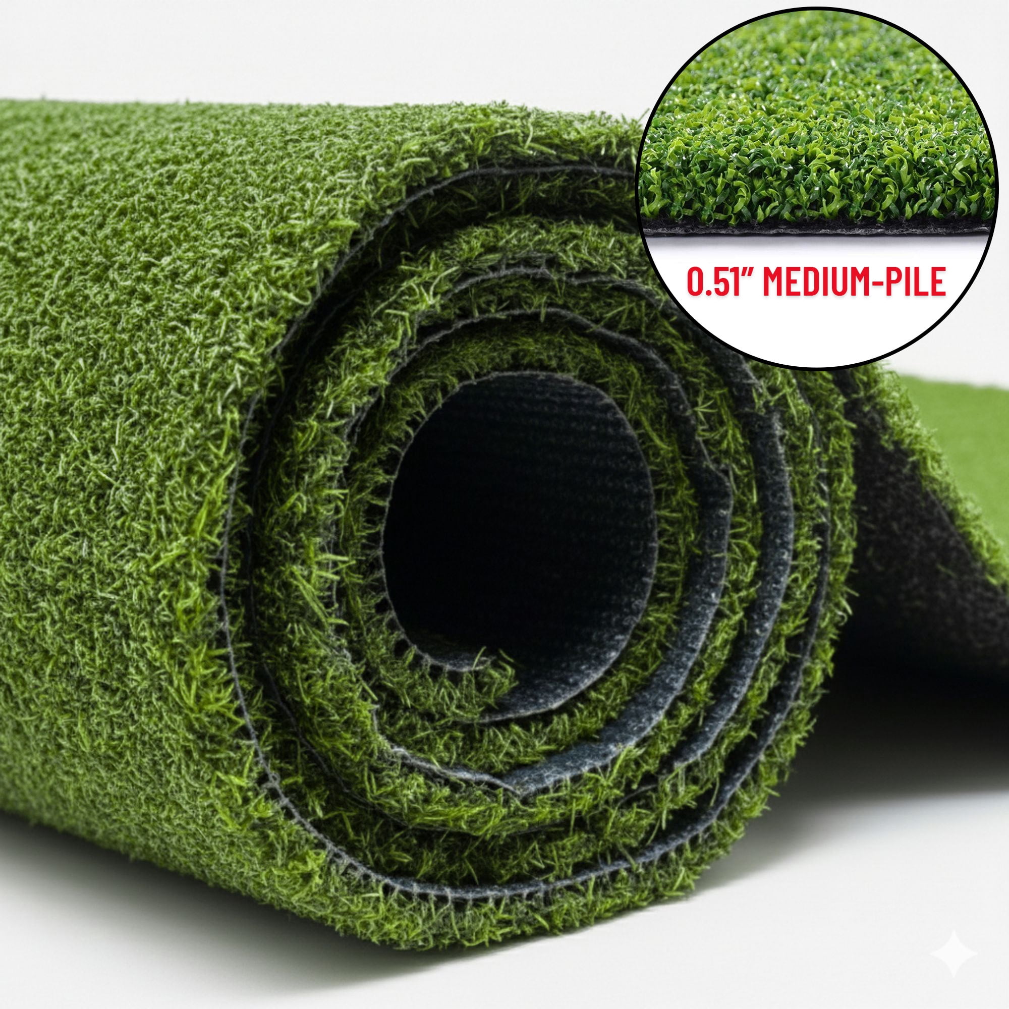 Ottomanson Pro Grass Premium Indoor Outdoor Artificial Turf Rug 2' x 6'6" Green Lawn Carpet