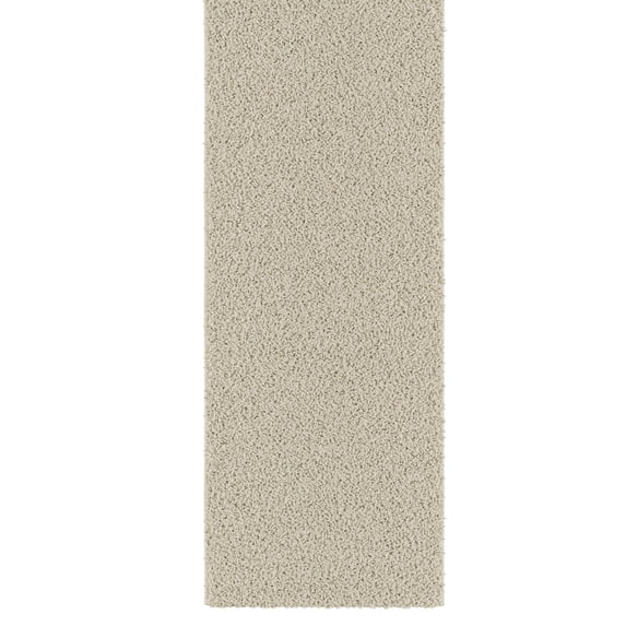 Ottomanson 2x7 Non-Slip Shag Runner Rug Plush Carpet for Bedrooms & Hallways, 2' x 7', Cream