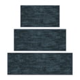 thumbnail image 1 of Ottomanson 3-Piece Kitchen Rug Set, Non-Slip Washable Hallway Runner & Floor Mat for Bathroom 22.5" x 36" + 22.5" x 48" + 22.5" x 60" Solid Charcoal Navy, 1 of 5