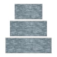 thumbnail image 1 of Ottomanson 3-Piece Kitchen Rug Set, Non-Slip Washable Hallway Runner & Floor Mat for Bathroom 22.5" x 36" + 22.5" x 48" + 22.5" x 60" Solid Greyish Blue, 1 of 5