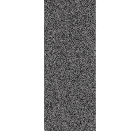 Ottomanson 3x13 Non-Slip Shag Runner Rug Plush Carpet for Bedrooms & Hallways, 3' x 13', Gray