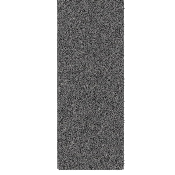Ottomanson 3x7 Non-Slip Shag Runner Rug Plush Carpet for Bedrooms & Hallways, 3' x 7', Gray