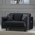 thumbnail image 1 of Ottomanson 61" Convertible Loveseat Sleeper with Storage, Modern Microfiber Sofa for Small Spaces, Gray, 1 of 5