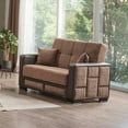 thumbnail image 1 of Ottomanson 63" Convertible Loveseat Sleeper with Storage, Modern Chenille Sofa for Small Spaces, Brown, 1 of 6