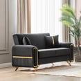 thumbnail image 1 of Ottomanson 67" Convertible Loveseat Sleeper with Storage, Modern Microfiber Sofa for Small Spaces, Black, 1 of 5