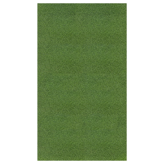 Ottomanson 7x7 Artificial Turf Golf Hitting Mat Indoor/Outdoor Fake Grass Area Rug, 6'6" x 7' , Green