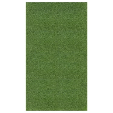 Ottomanson 7x9 Artificial Turf Golf Hitting Mat Indoor/Outdoor Fake Grass Area Rug, 6'6" x 9' , Green