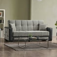 thumbnail image 1 of Ottomanson 87" Convertible Sofa Couch for Living Room, Chenille Modern Sofa Bed with Storage, Gray, 1 of 5
