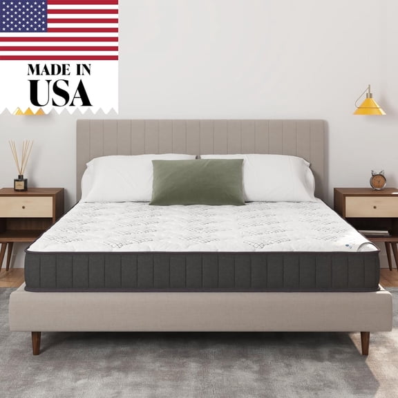 Ottomanson King 9" Medium-Firm Hybrid Mattress Pocket Coils, CertiPUR-US, Fiberglass-Free, Bed in a Box