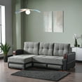 thumbnail image 1 of Ottomanson 96" Convertible Sectional Sofa with Storage, Chenille L-Shaped Couch for Living Room, Gray, 1 of 7