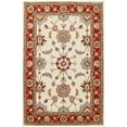 thumbnail image 1 of Ottomanson Agra Mahal 5x8 Indoor Handmade Wool Area Rug, 5' x 7'6", Beige/Red, 1 of 5