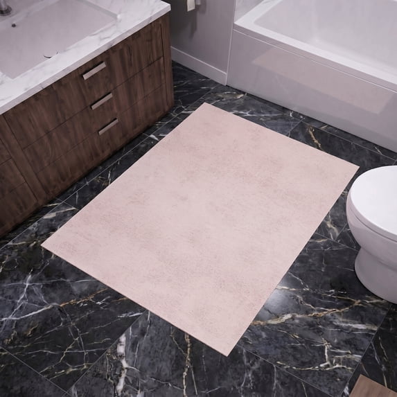 Ottomanson Bathroom Rug 31" x 48" Soft Absorbent Non-Slip Large Bath Rug, Washable & Quick Dry, Blush