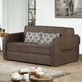 thumbnail image 1 of Ottomanson Bolt Microsuede Convertible Loveseat with Storage, Dark Brown, 1 of 9