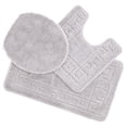 thumbnail image 1 of Ottomanson Cathy Washable Non-Slip Rubberback Polypropylene Gray Bath Rug Set, 3 Piece, 1 of 8