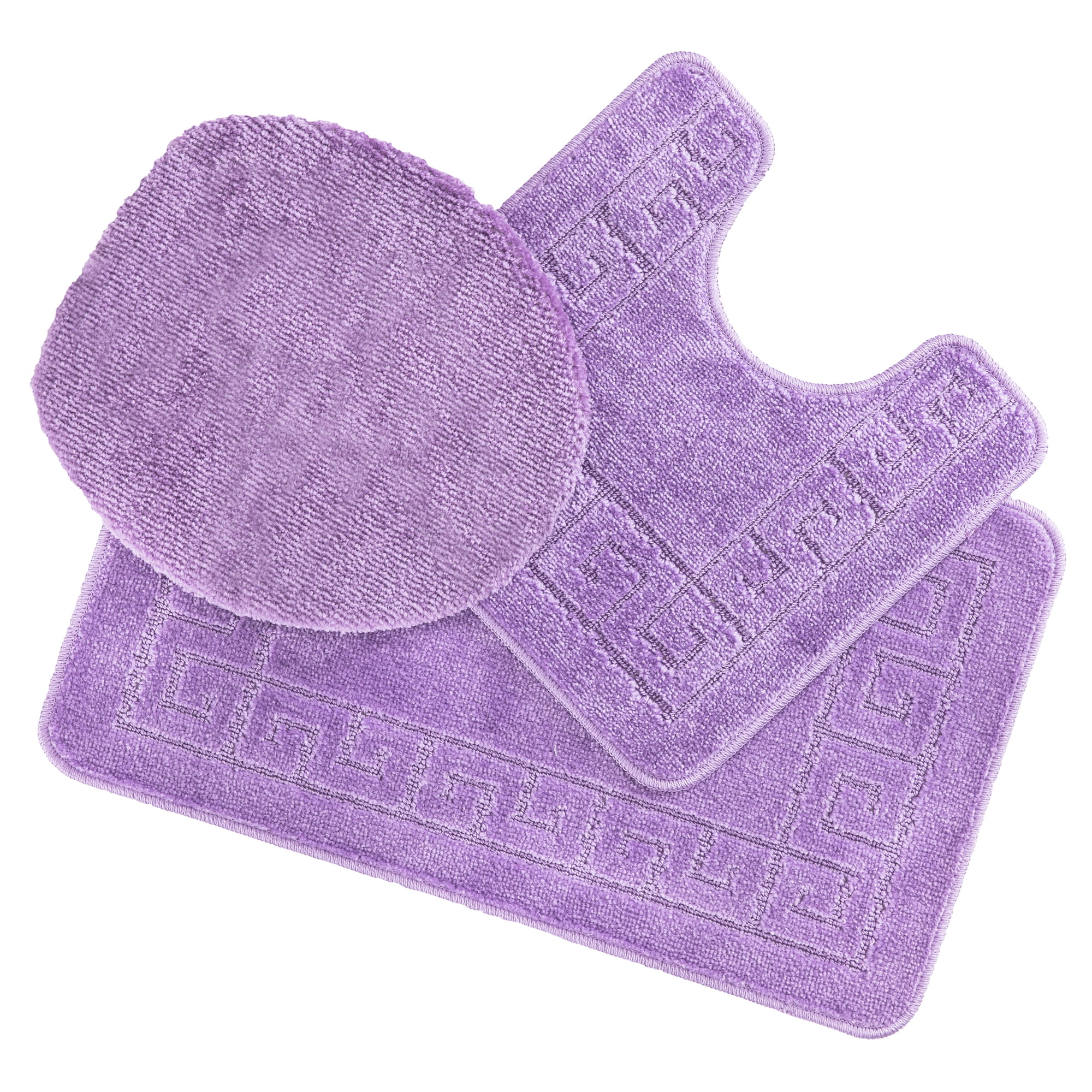 Ottomanson Cathy Washable NonSlip Rubberback Polypropylene Lilac Bath