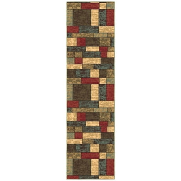 Ottomanson Classics Collection Boxes Design Runner Rug, 2'7" X 9'10", Multicolor