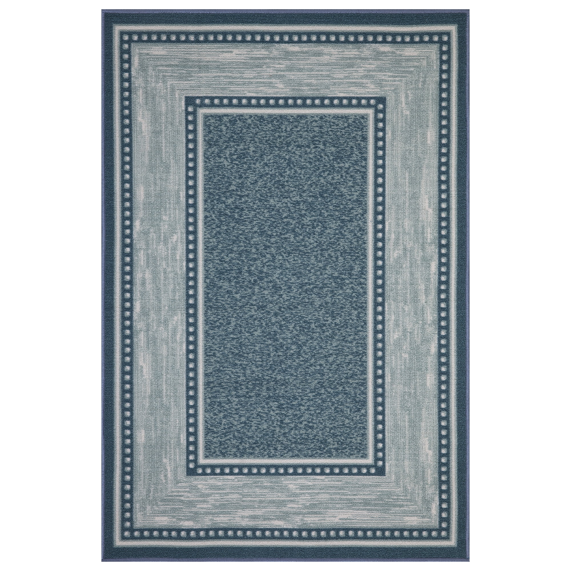 Ottomanson Classics Non-Slip Rubberback Bordered 3x5 Indoor Area Rug, 3'3 x 5', Gray