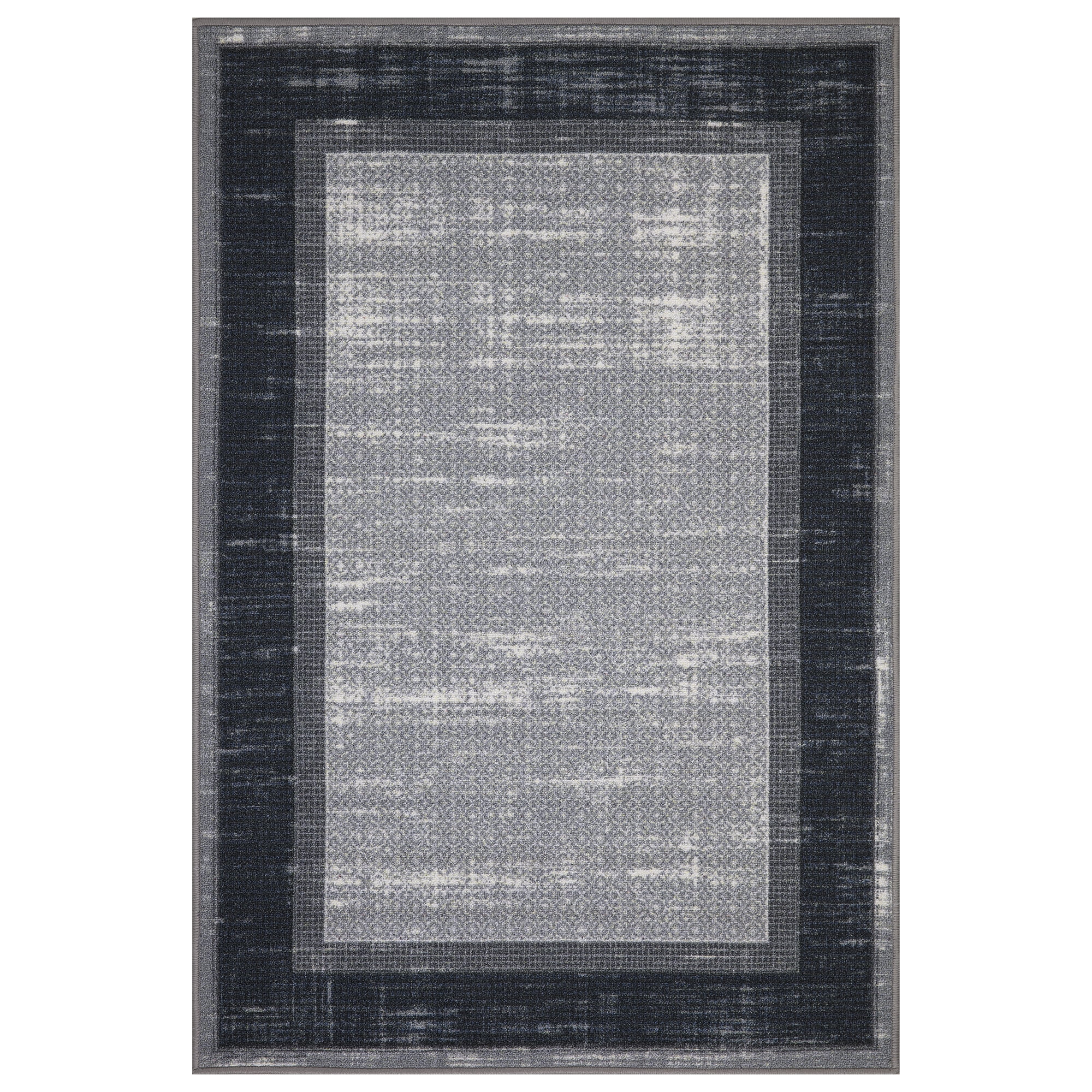 Ottomanson Utility Collection Waterproof Non-Slip Rubberback Solid 3x5 Indoor/Outdoor Entryway Mat, 2 ft. 7 in. x 5 ft., Gray