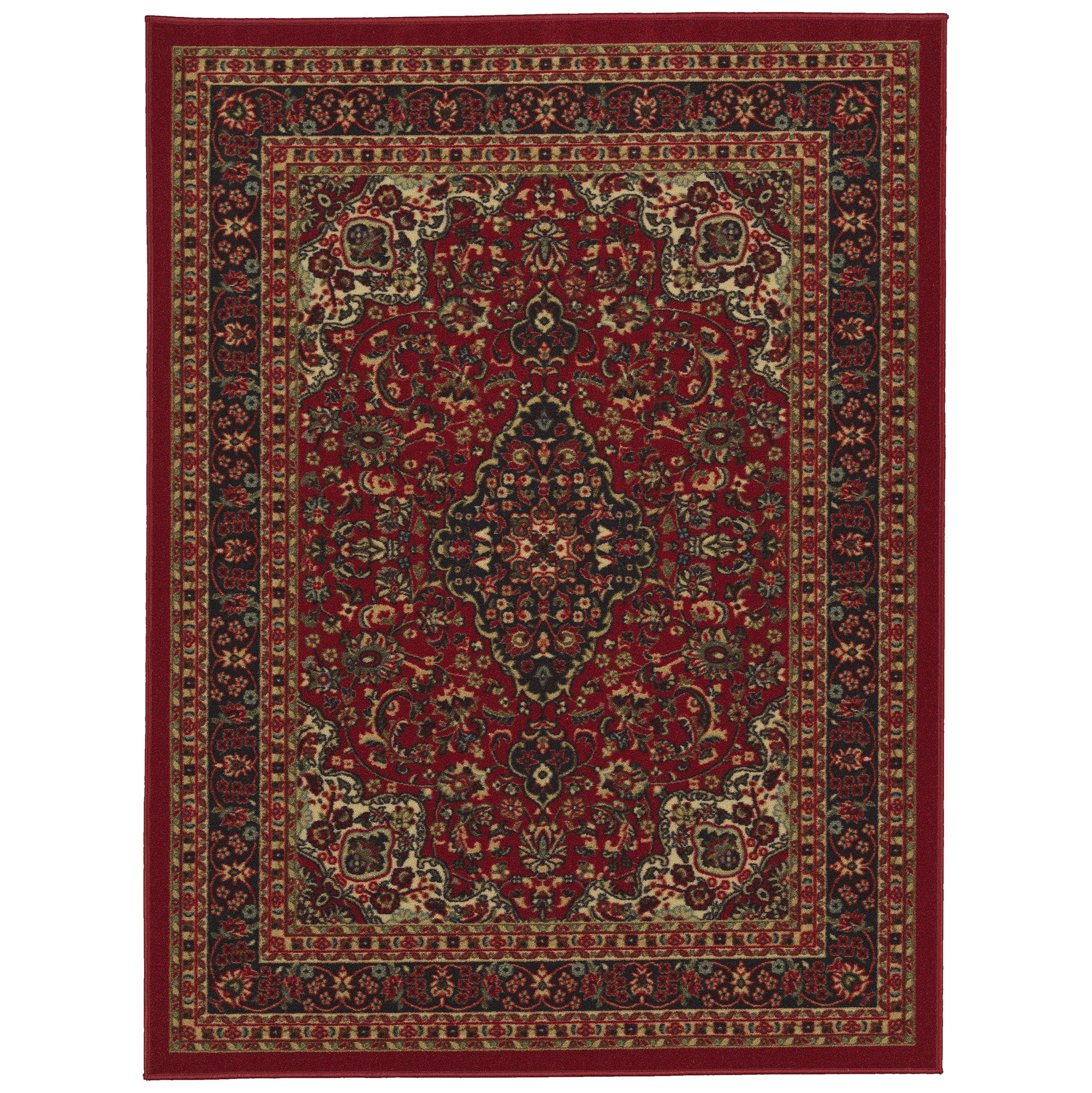 Ottomanson Classics Non-Slip Rubberback Oriental 2x3 Indoor Area  Rug/Entryway Mat, 2'3 x 3', Red