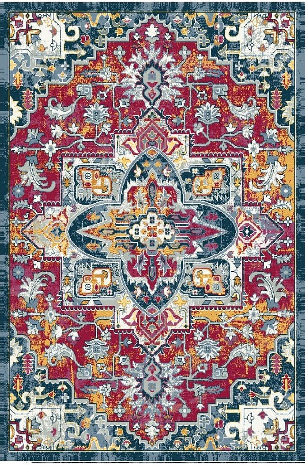 Ottomanson Classics Non-Slip Rubberback Oriental 2x3 Indoor Area Rug/Entryway  Mat, 2'3 x 3', Red 