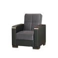 thumbnail image 1 of Ottomanson Classics X Convertible Armchair with Storage, Light Gray/Black, 1 of 5