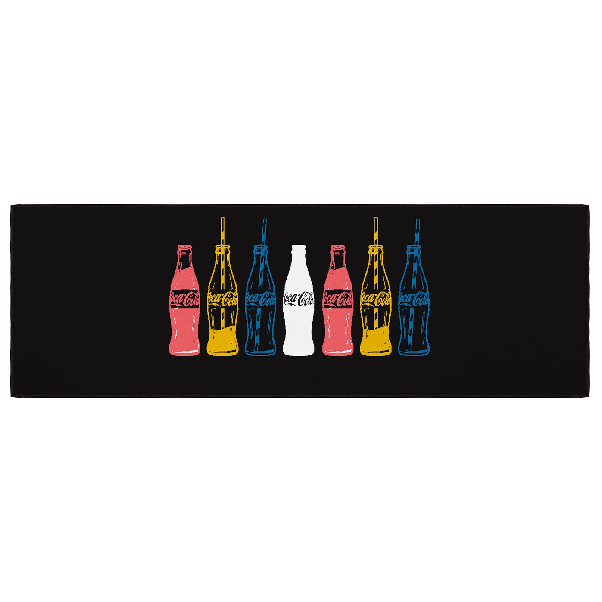 Ottomanson CocaCola Bottles Machine Washable NonSlip Rubberback 2x5