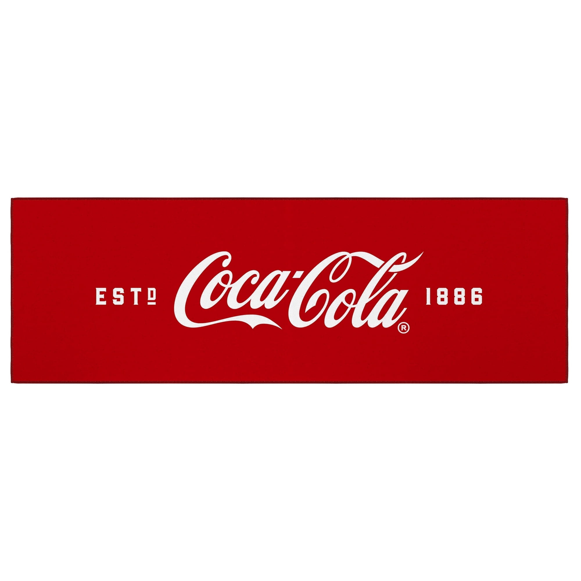 Ottomanson Coca-Cola Logo Machine Washable Non-Slip Rubberback 2x5 Runner Rug, 20"x 59", Red