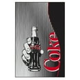 thumbnail image 1 of Ottomanson Coca-Cola Vintage Non-Slip Rubberback 3x5 Machine Washable Area Rug, 3'3" x 5', Black/Red, 1 of 7