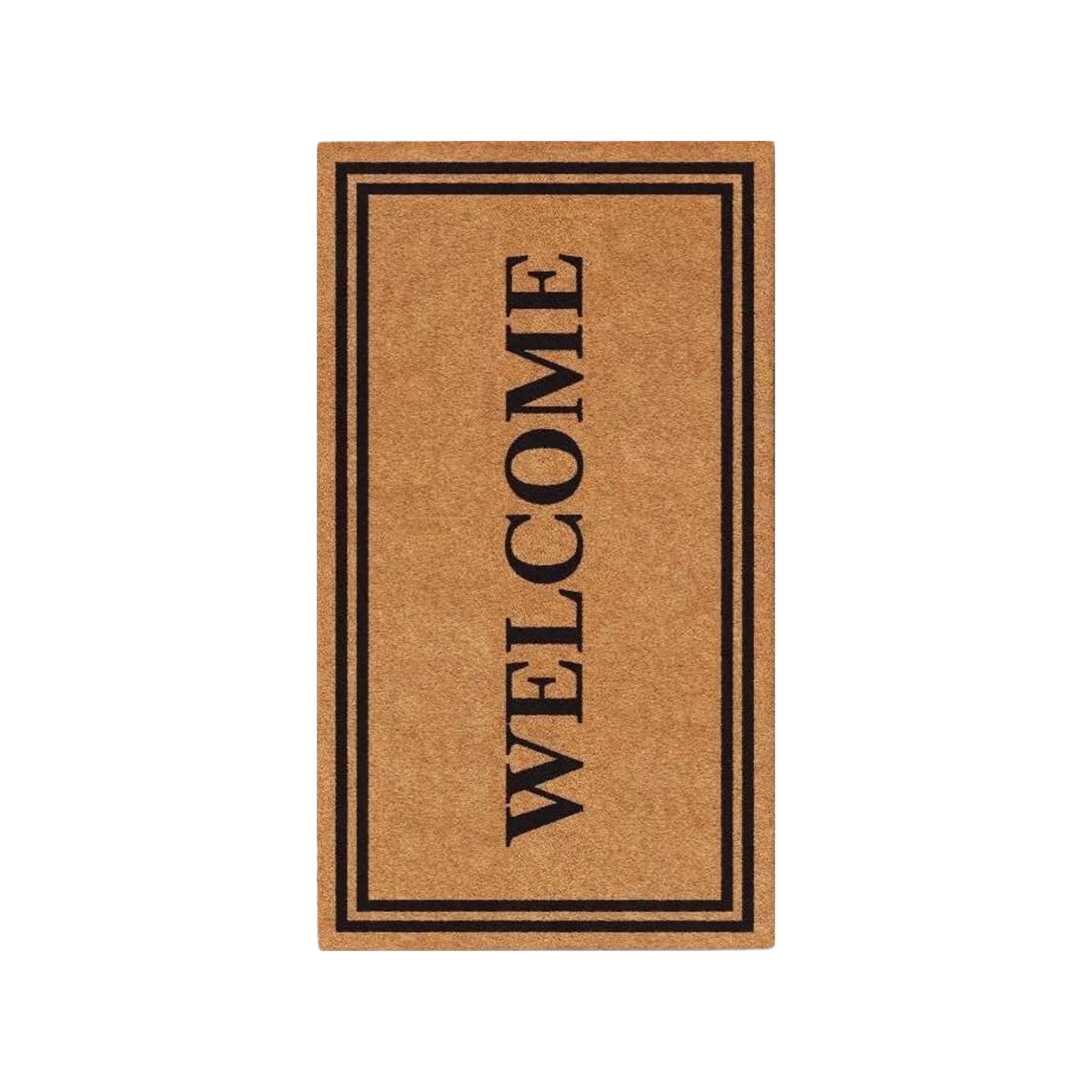 Ottomanson Coir Welcome Mat, Non-Slip Outdoor Doormat, Weather-Resistant, 24" x 36"