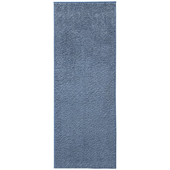 Ottomanson Comfort Non-Slip Rubberback Solid 2x6 Soft Indoor Runner Rug, 2'2'' x 6', Turquoise Blue