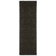 Ottomanson Comfort Non-Slip Rubberback Solid 2x6 Soft Indoor Runner Rug, 2' x 6', Black