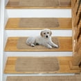 thumbnail image 1 of Ottomanson Comfort Washable Non-Slip Rubberback Solid 9" x 26" Indoor Stair Treads, 14 Pack, Camel, 1 of 9