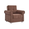 thumbnail image 1 of Ottomanson Convertible Accent Armchair with Hidden Storage, Firm Comfort Seating, Brown, 1 of 5