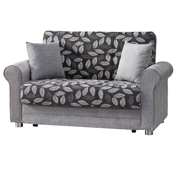 Ottomanson Convertible Sleeper Loveseat with Hidden Storage, Firm Seating, Beige